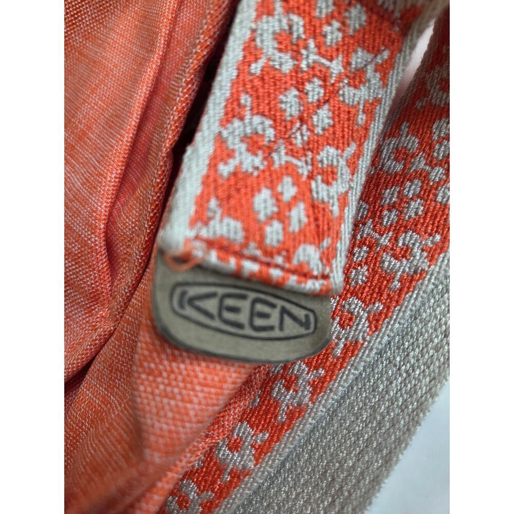 KEEN Crossbody Bag Purse Cross Hatch Coral Canvas Embroidered Strap - Picture 8 of 8